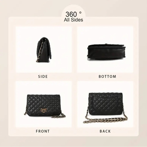 Elegant Black Quilted Chain Bag - Picture 2 of 6